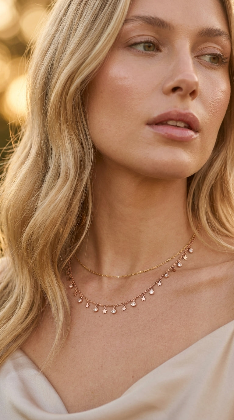 Starlight Sparkle Drop Necklace