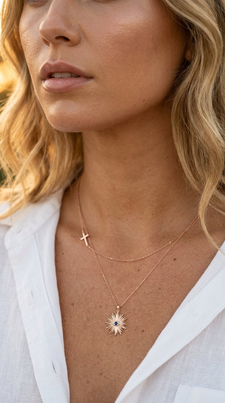 Sideways Cross Minimalist Necklace