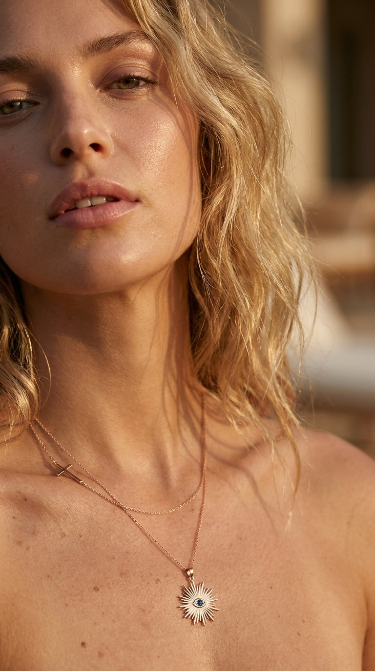 Sideways Cross Minimalist Necklace