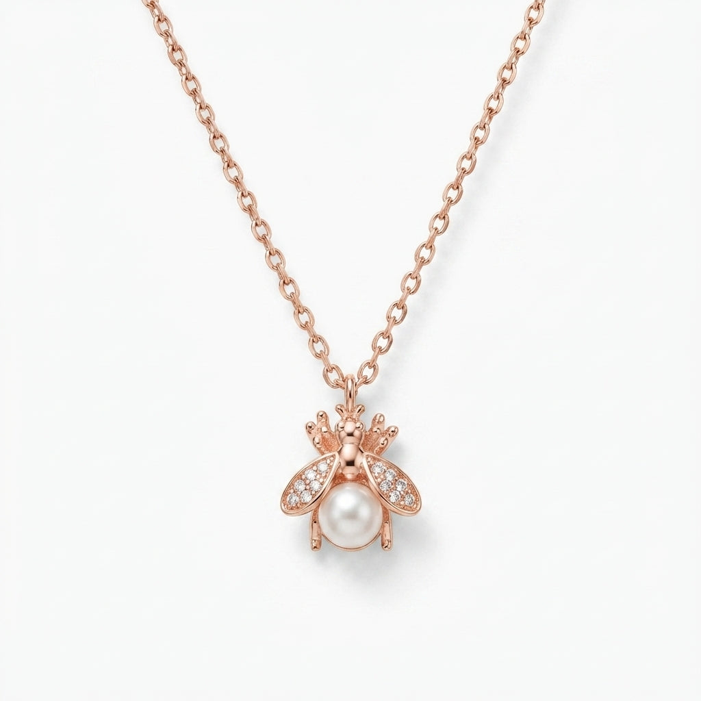 Pearl Queen Bee Aura Necklace