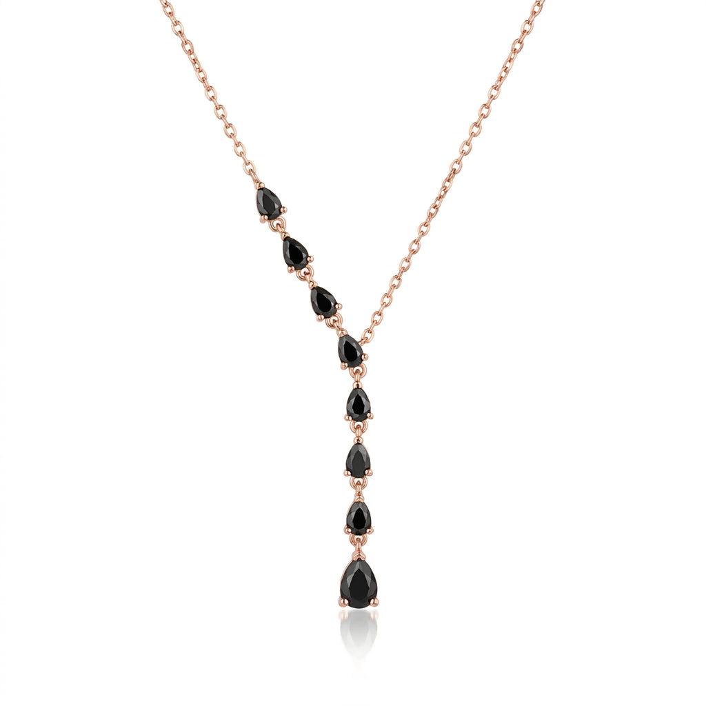 Midnight Onyx Cascade Y-Necklace