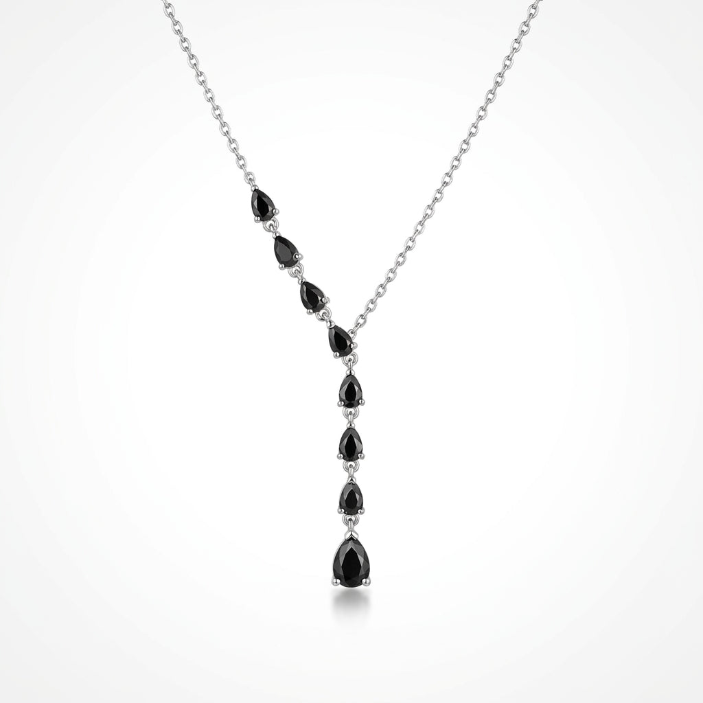 Midnight Onyx Cascade Y-Necklace