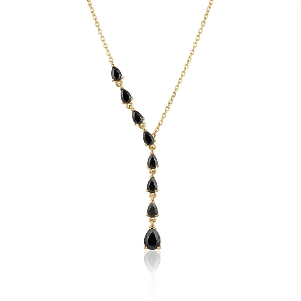 Midnight Onyx Cascade Y-Necklace