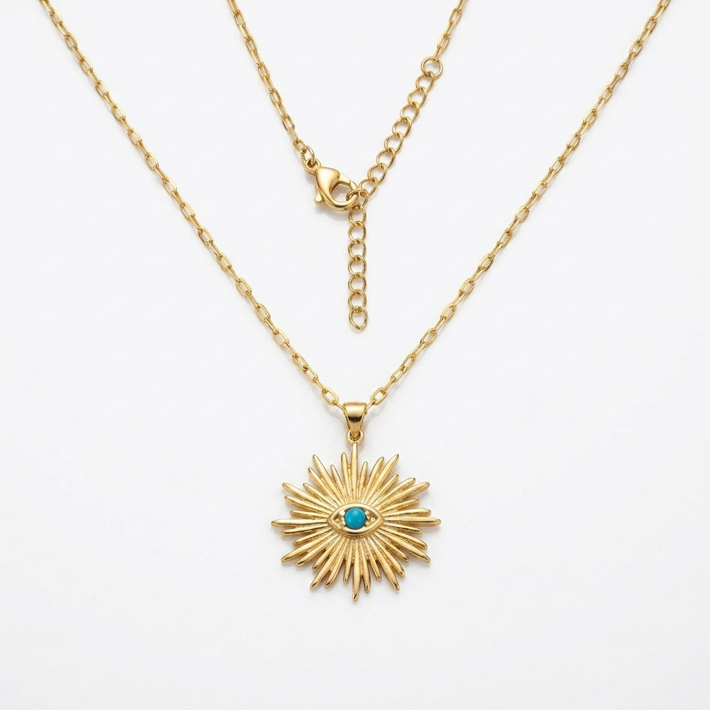 Azure Guardian Sunburst Necklace