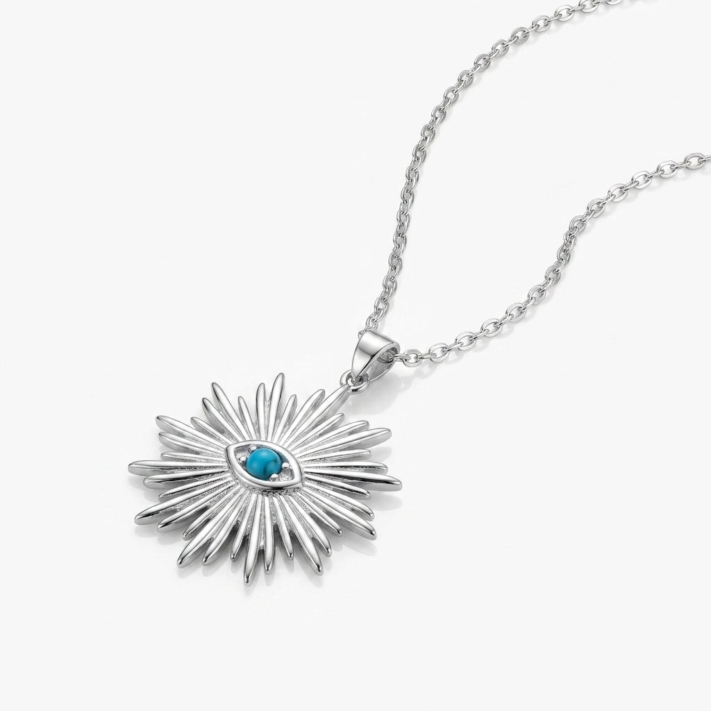 Azure Guardian Sunburst Necklace