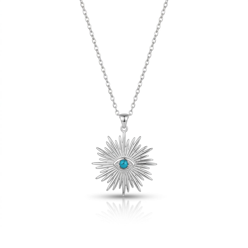 Azure Guardian Sunburst Necklace