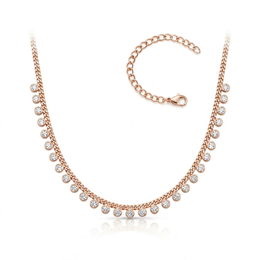 Shimmering Dewdrop Curb Necklace