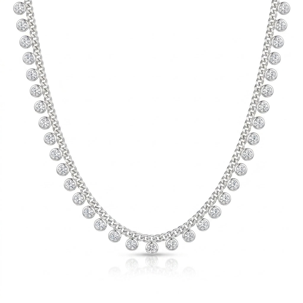 Shimmering Dewdrop Curb Necklace