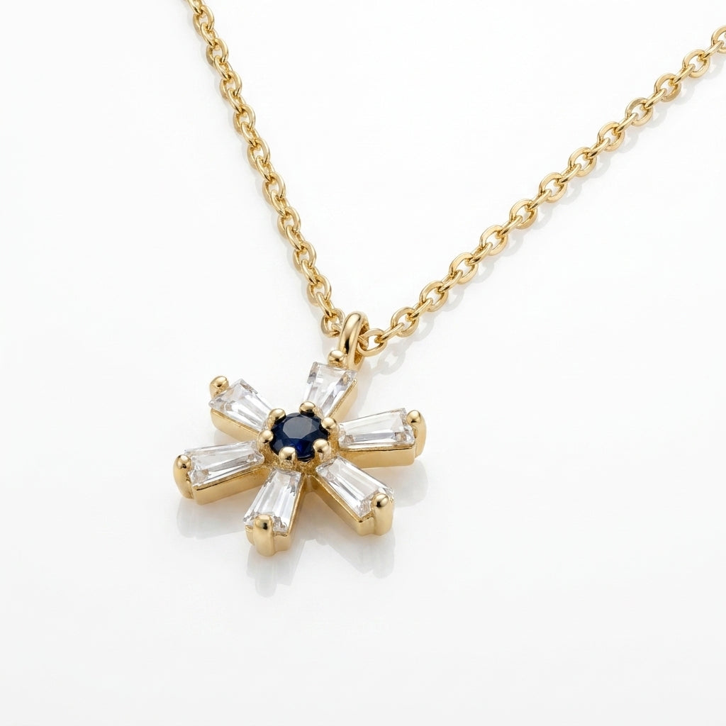 Celestial Onyx Flower Necklace