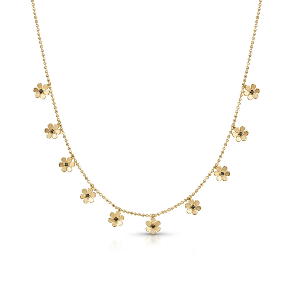 Midnight Daisy Blossom Necklace
