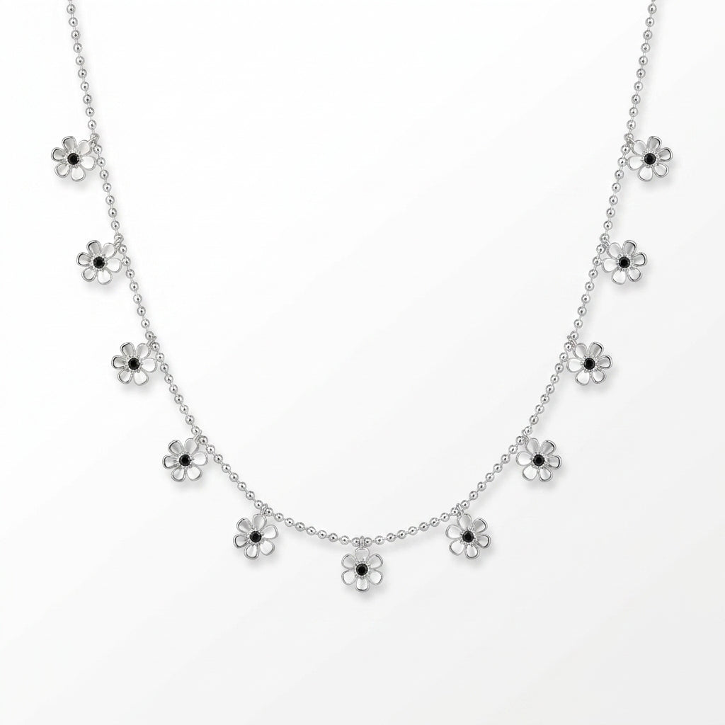 Midnight Daisy Blossom Necklace