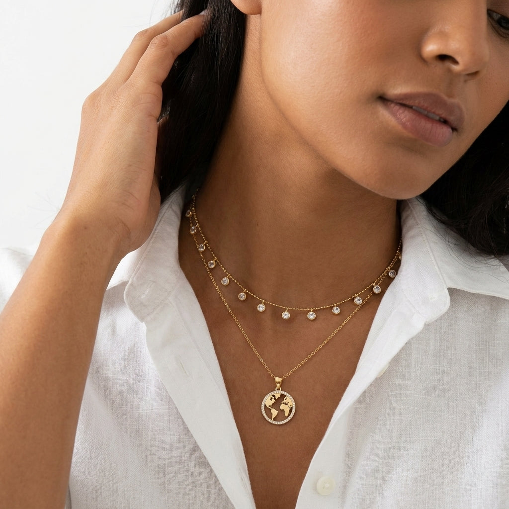 Terra Sparkle Halo Necklace