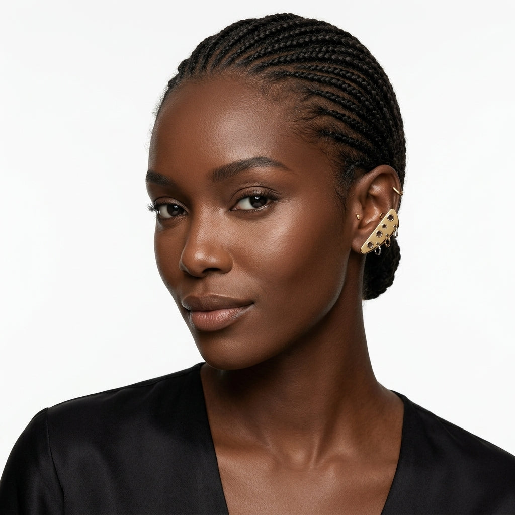Mixed Metal Cutout Ear Climbers