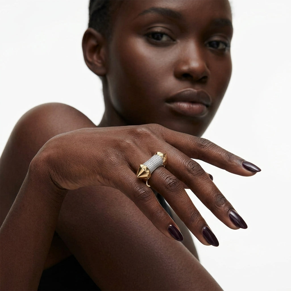 Pavé Spike Statement Ring