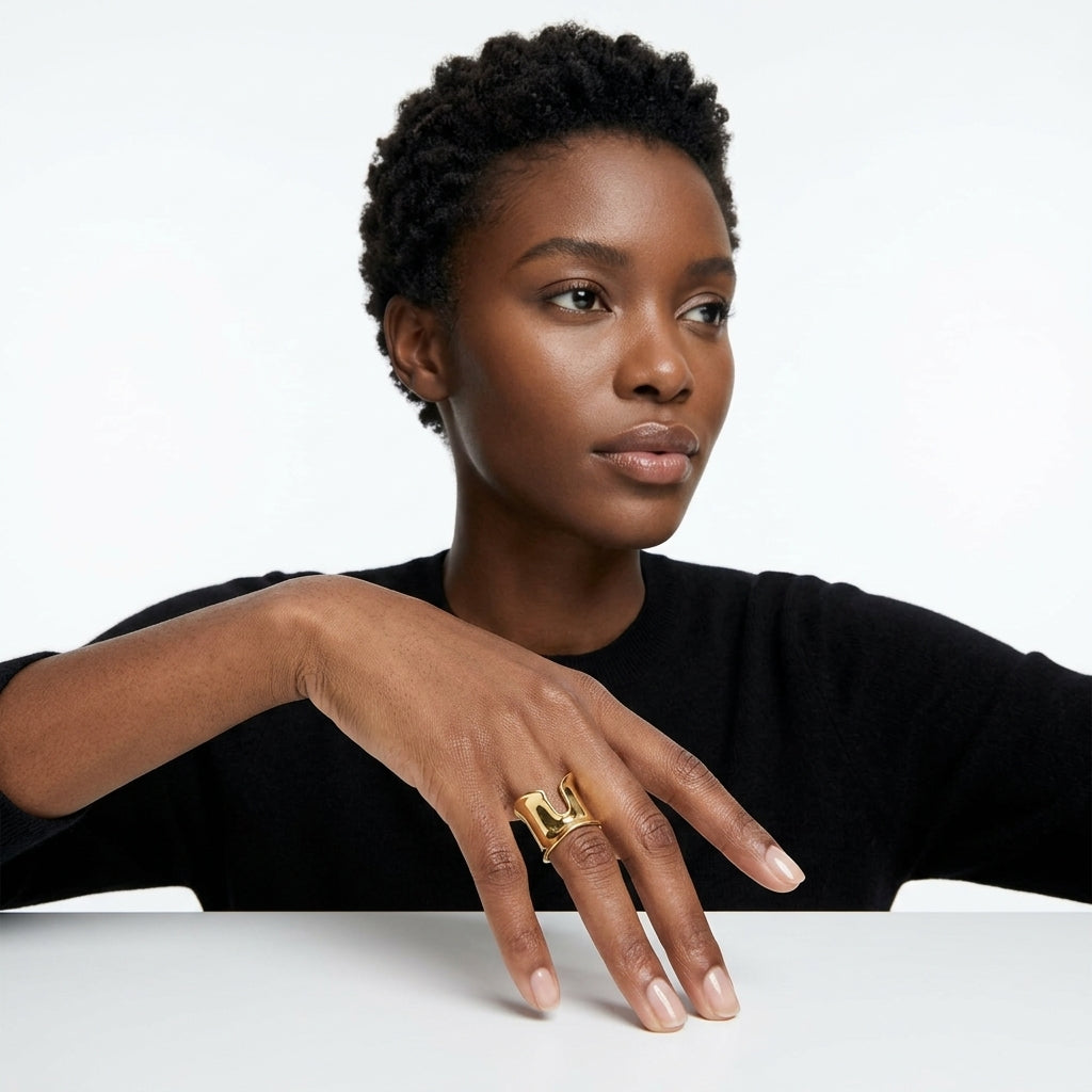 Sculptural Cutout Wide Ring