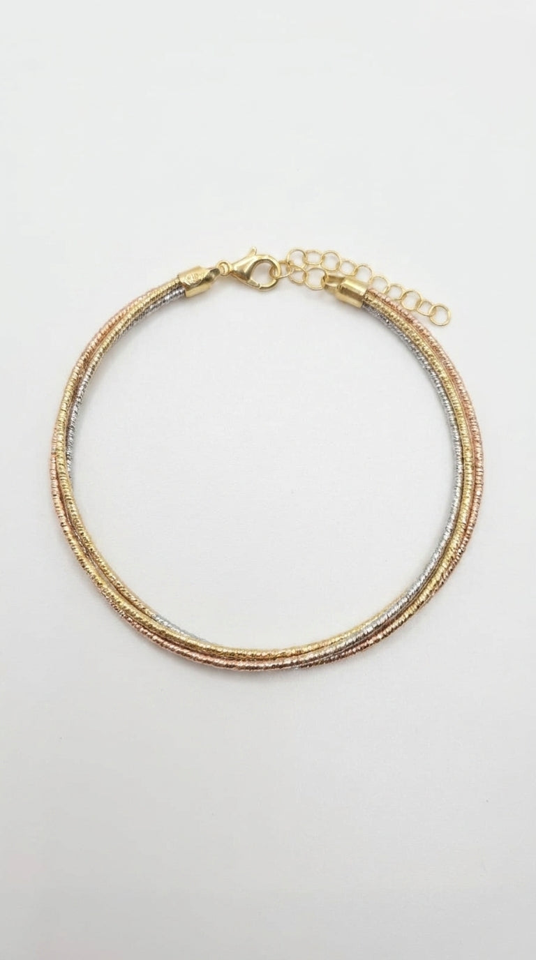 Trinity Textured Multi-Tone Bracelet