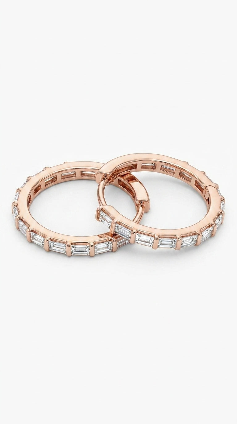 Baguette Aura Eternity Hoops