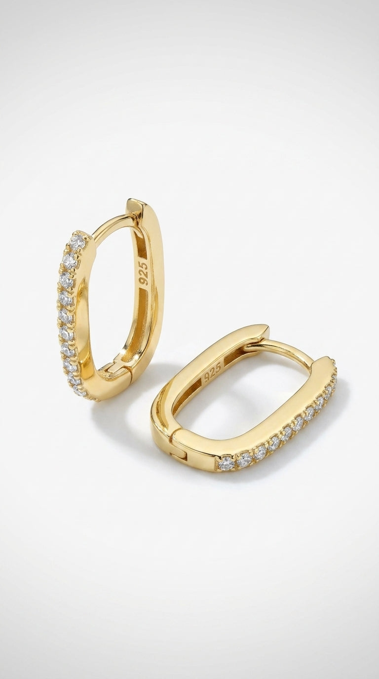 Celestial Oblong Sparkle Earrings