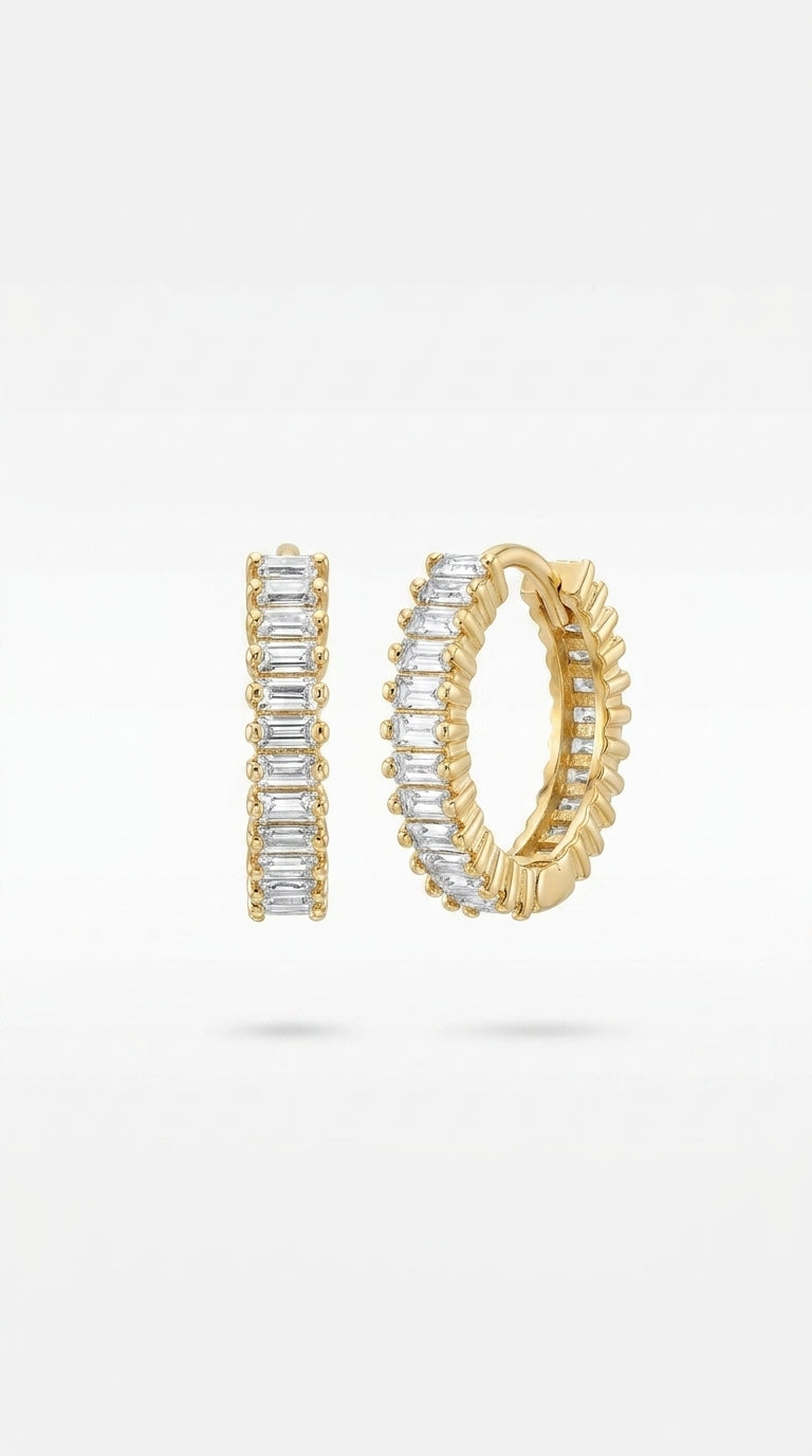 Baguette Aura Huggie Hoops