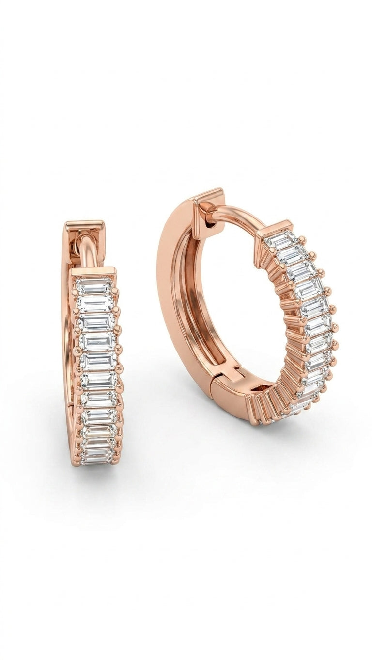 Baguette Aura Huggie Hoops