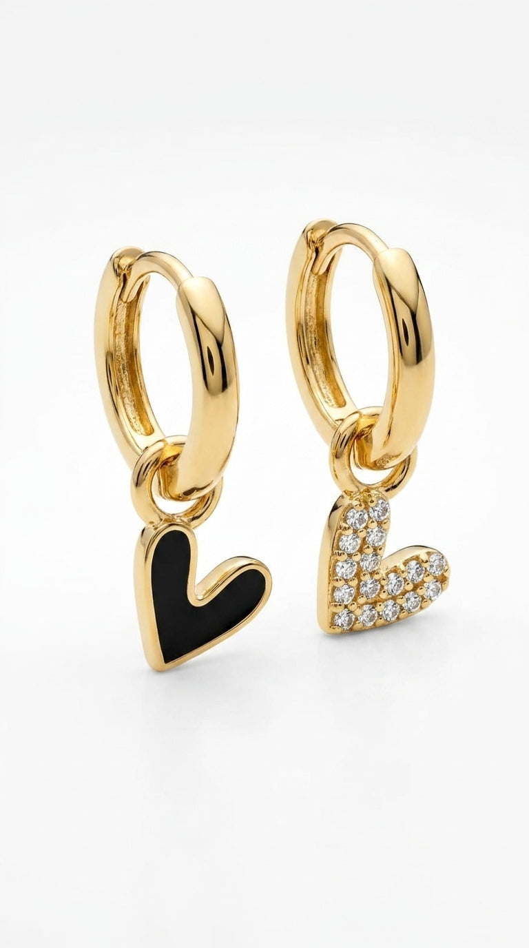 Dual Love Huggie Earrings