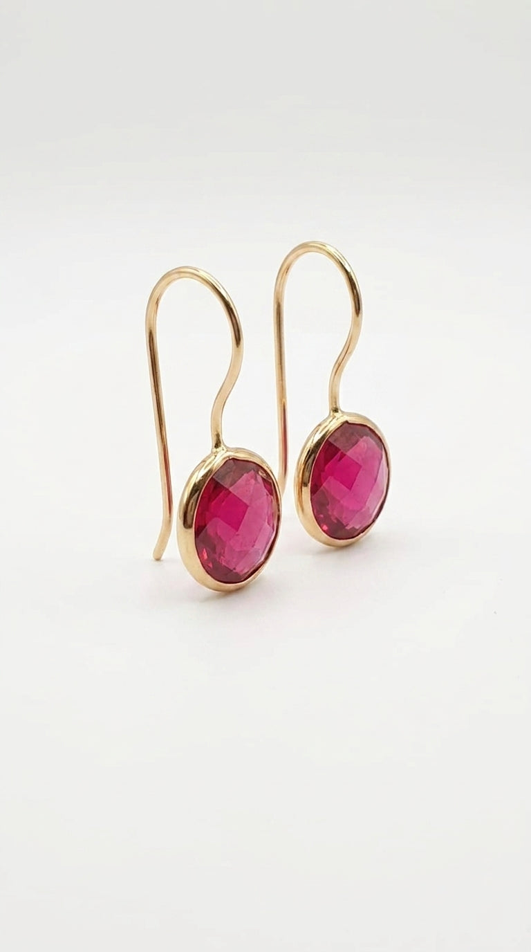 Royal Ruby-Rose Drop Earrings
