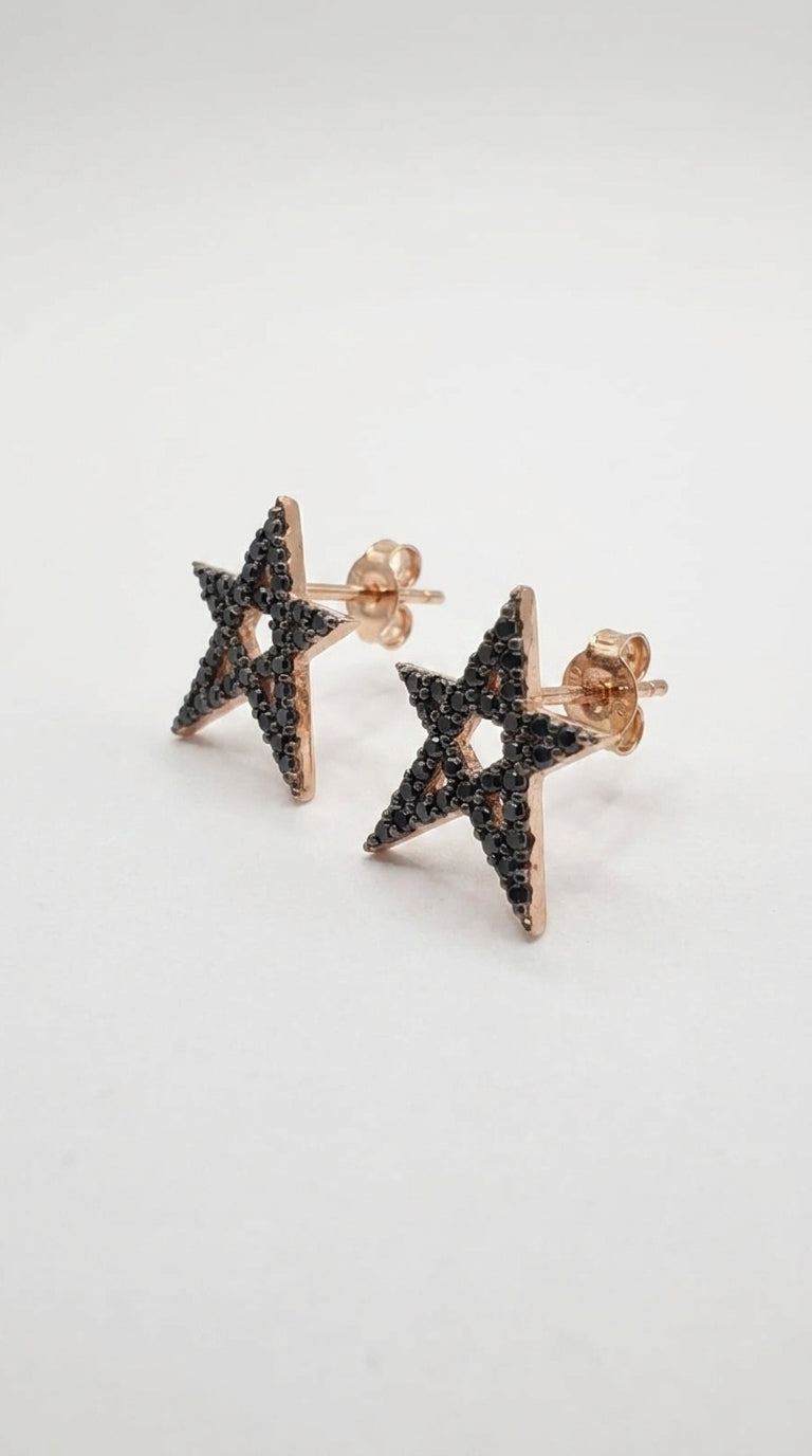 Obsidian Galaxy Star Earrings