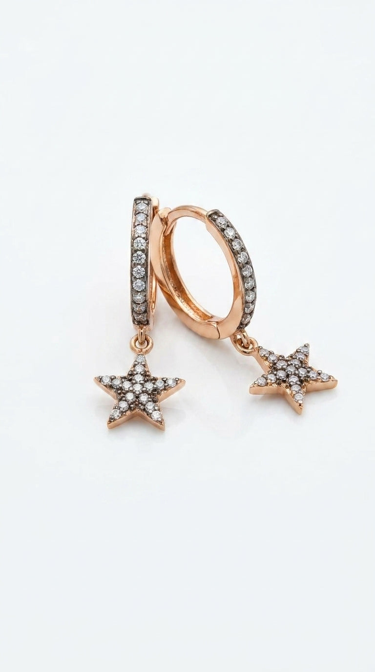Starlight Dangle Hoop Earrings