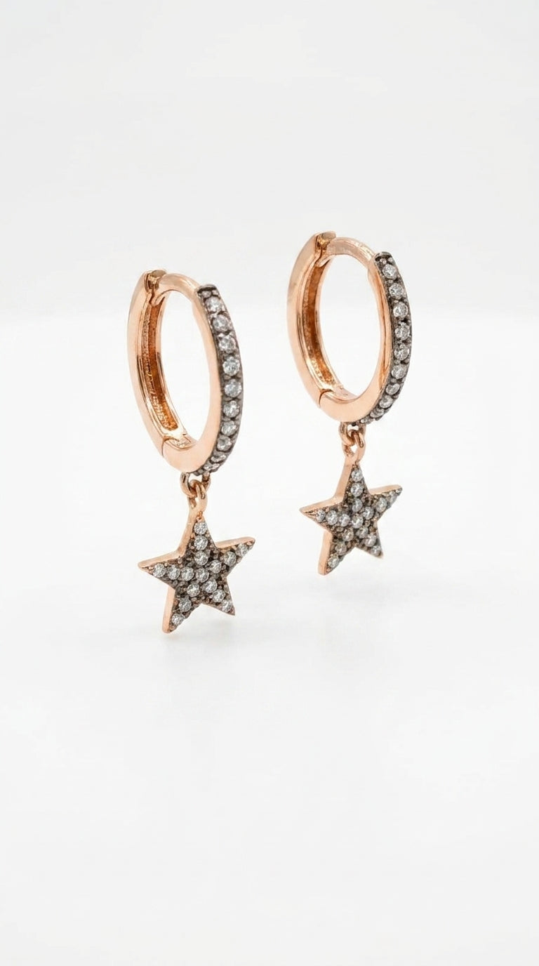 Starlight Dangle Hoop Earrings