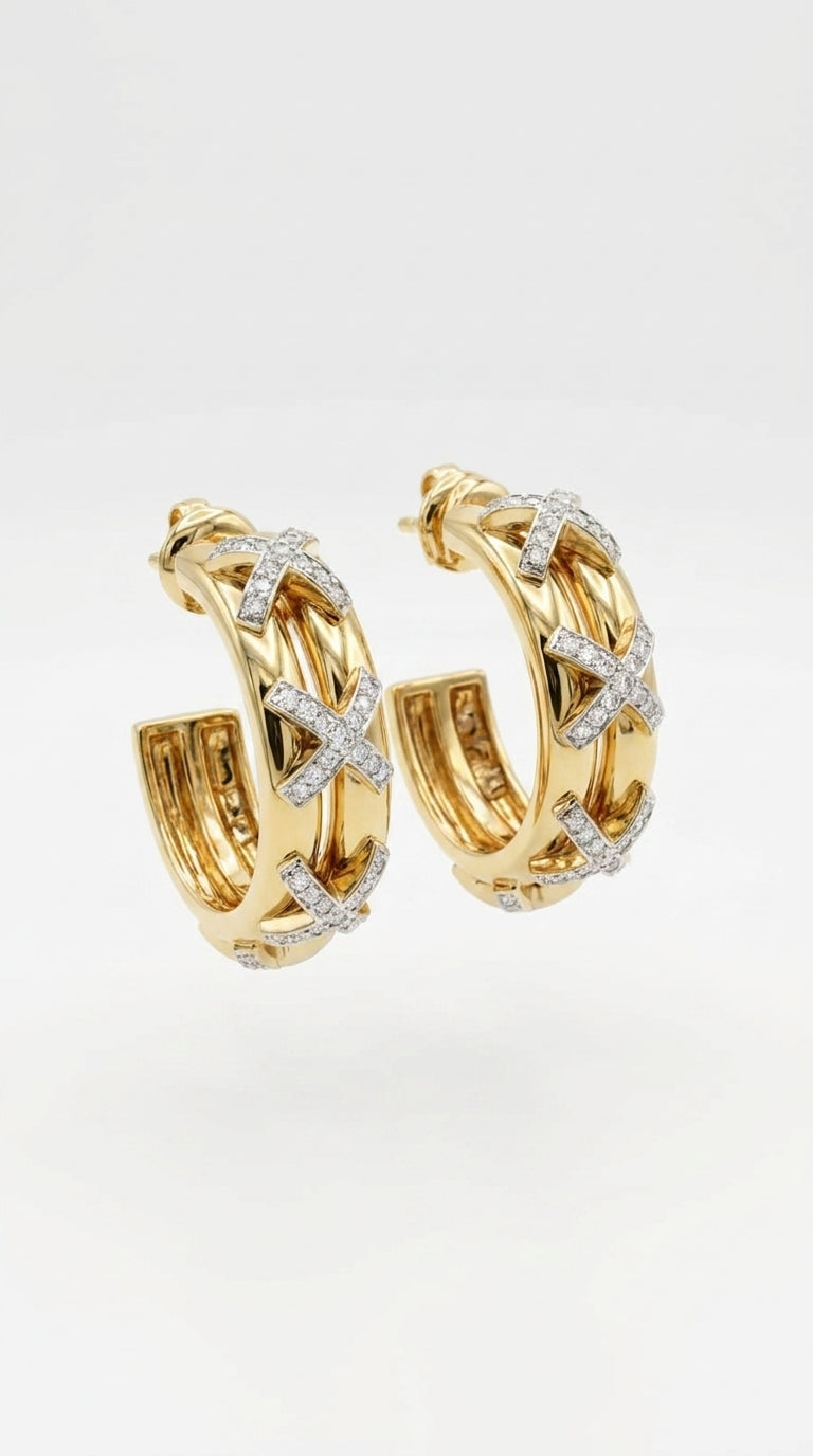 Vintage Muse X-Motif Earrings