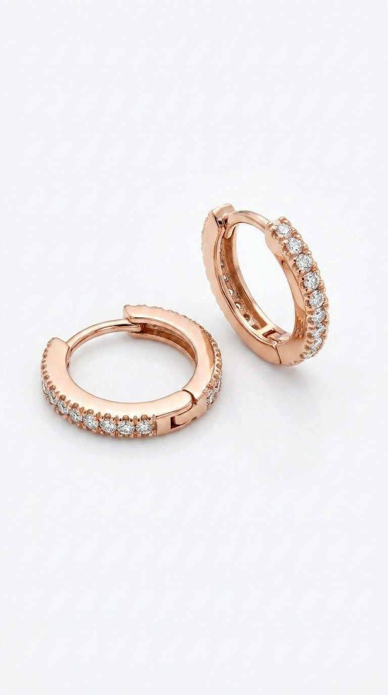 Timeless Pave Huggie Hoops