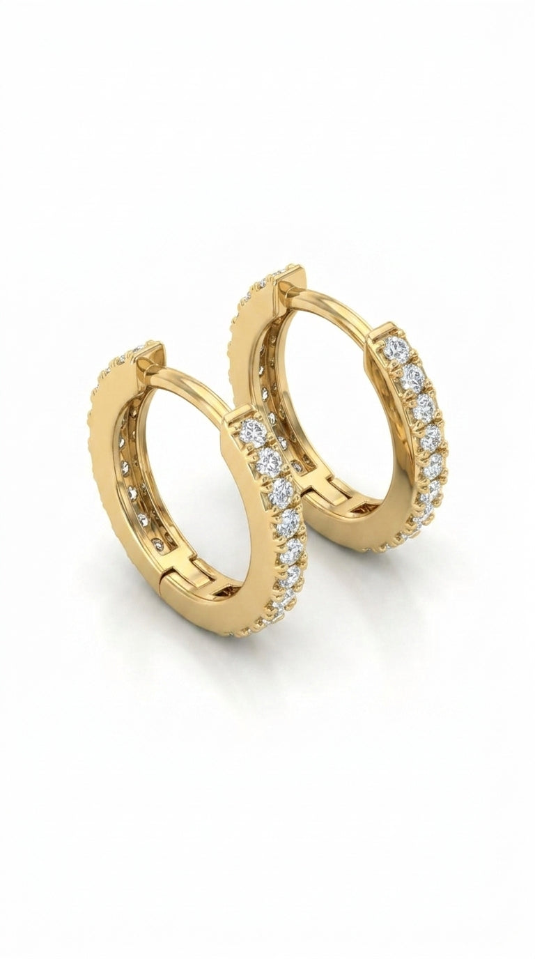 Timeless Pave Huggie Hoops