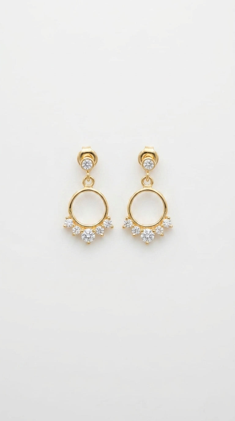 Radiant Halo Drop Earrings