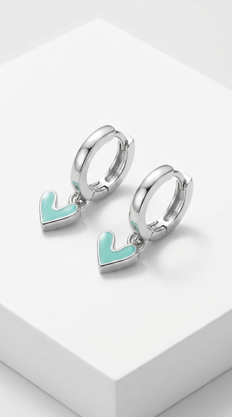 Turquoise Dream Heart Earrings