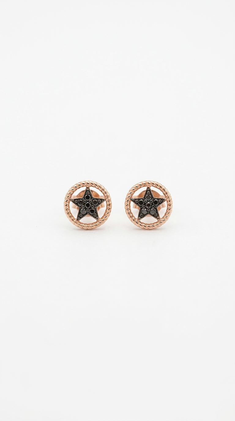 Obsidian Eclipse Star Earrings