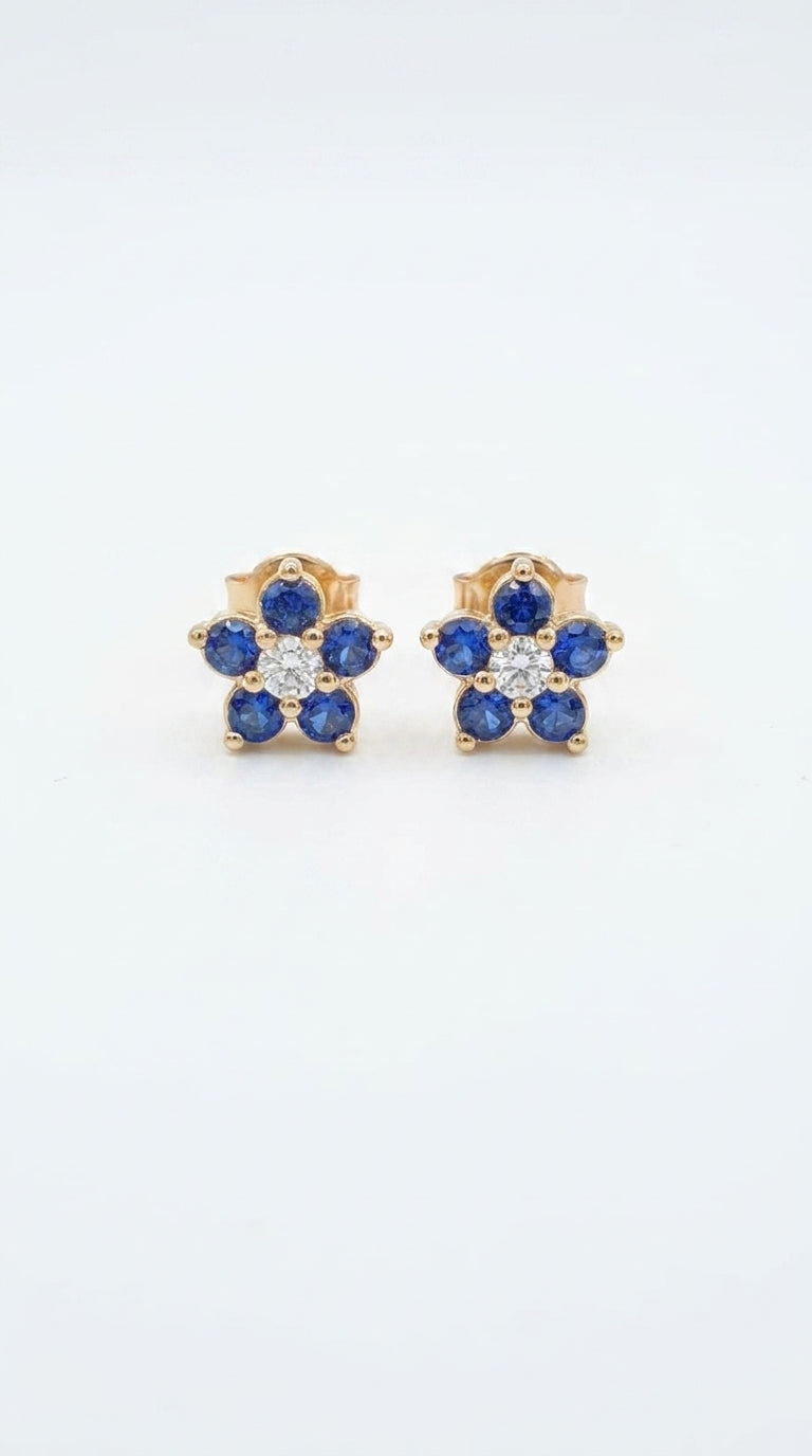 Midnight Blossom Silver Earrings
