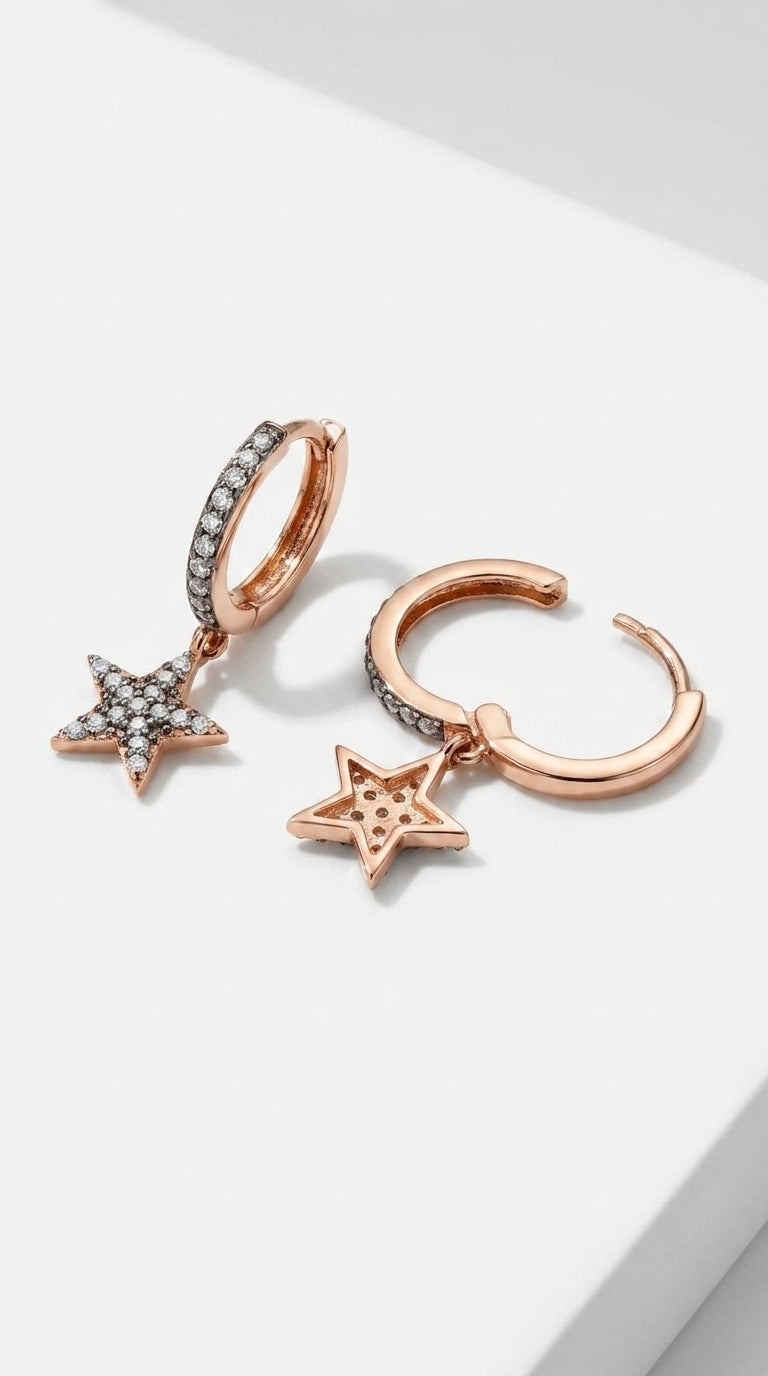 Starlight Dangle Hoop Earrings