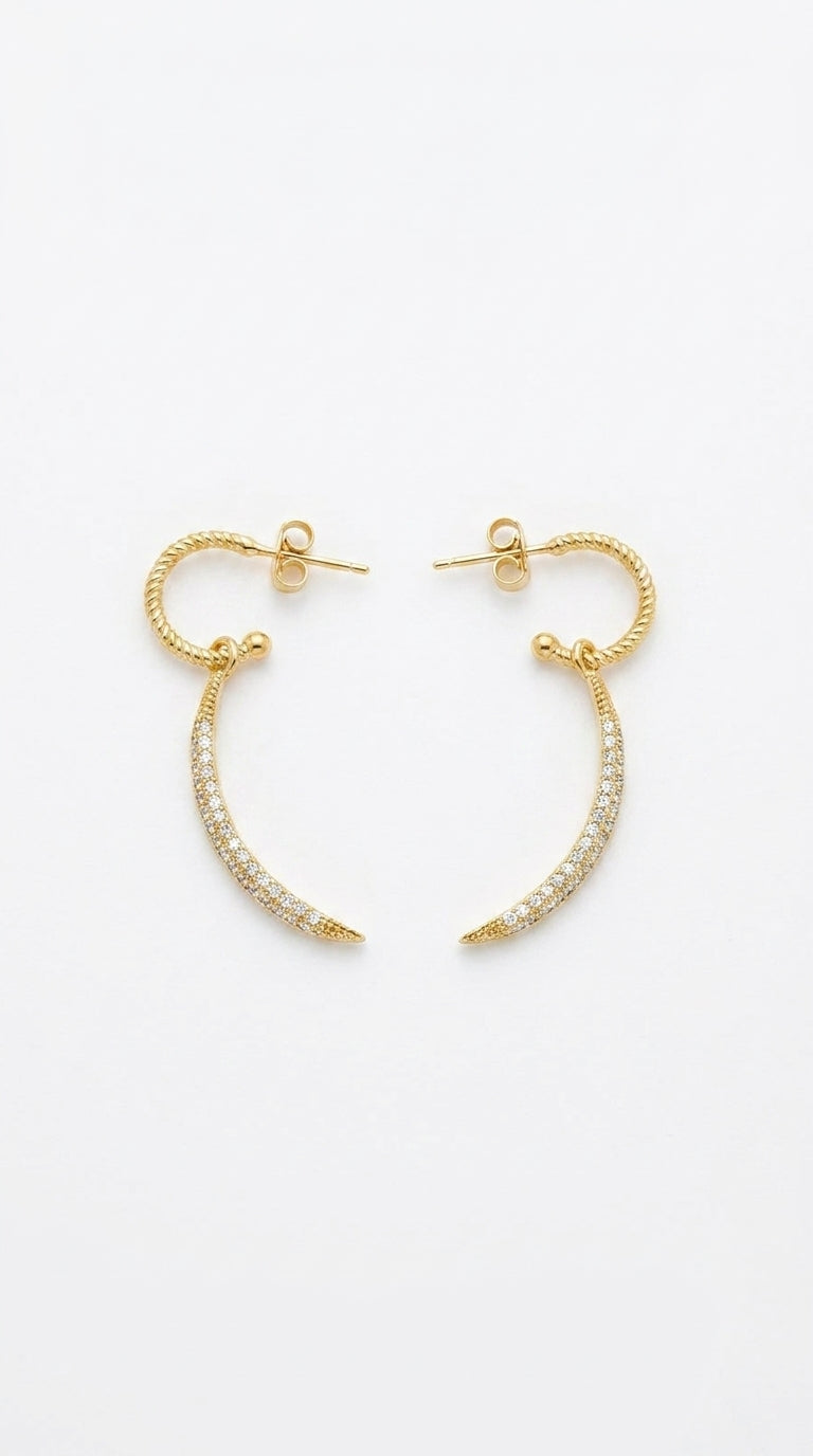 Midnight Glow Crescent Earrings