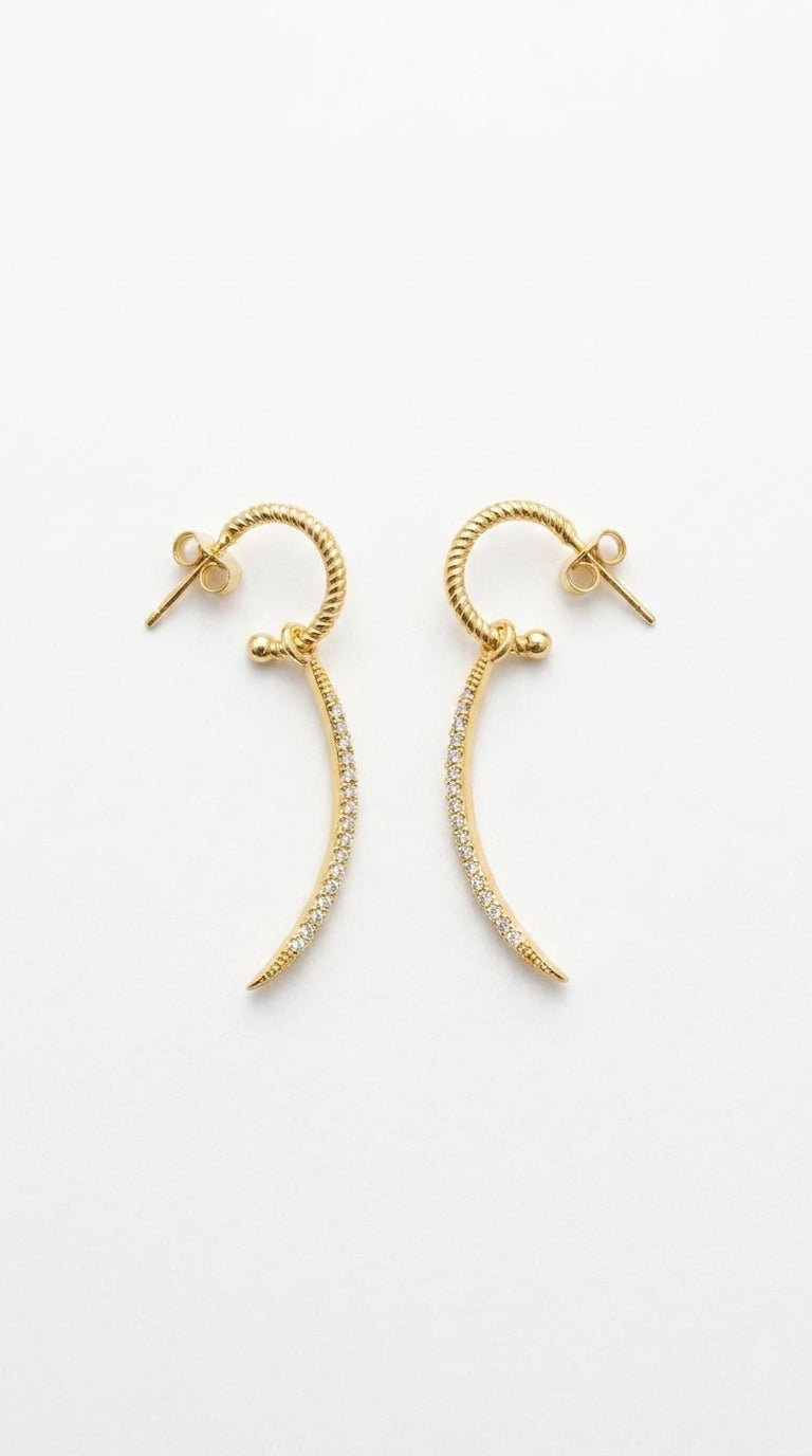 Midnight Glow Crescent Earrings