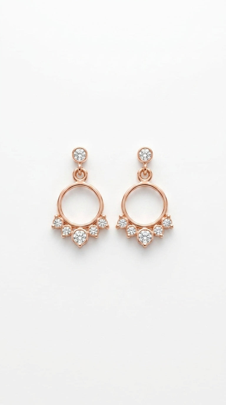 Radiant Halo Drop Earrings