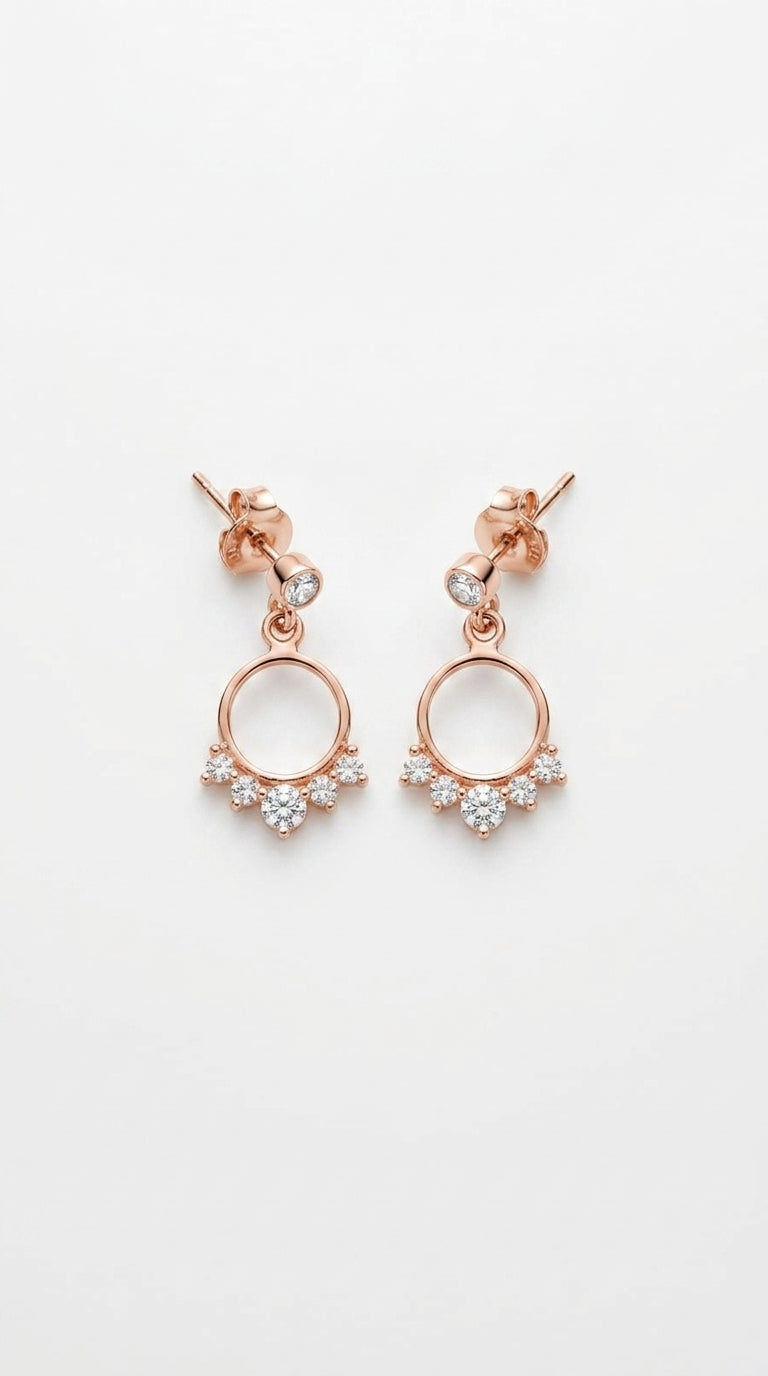 Radiant Halo Drop Earrings