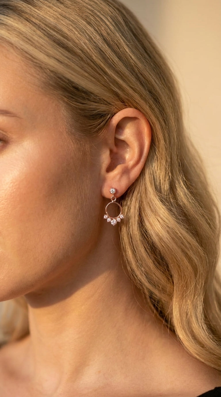 Radiant Halo Drop Earrings
