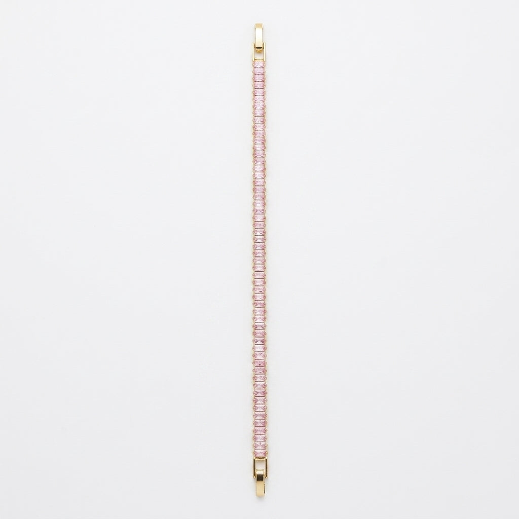 Rose Pink Baguette Tennis Bracelet