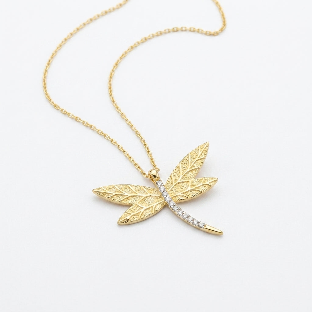 The Pavé Dragonfly Necklace