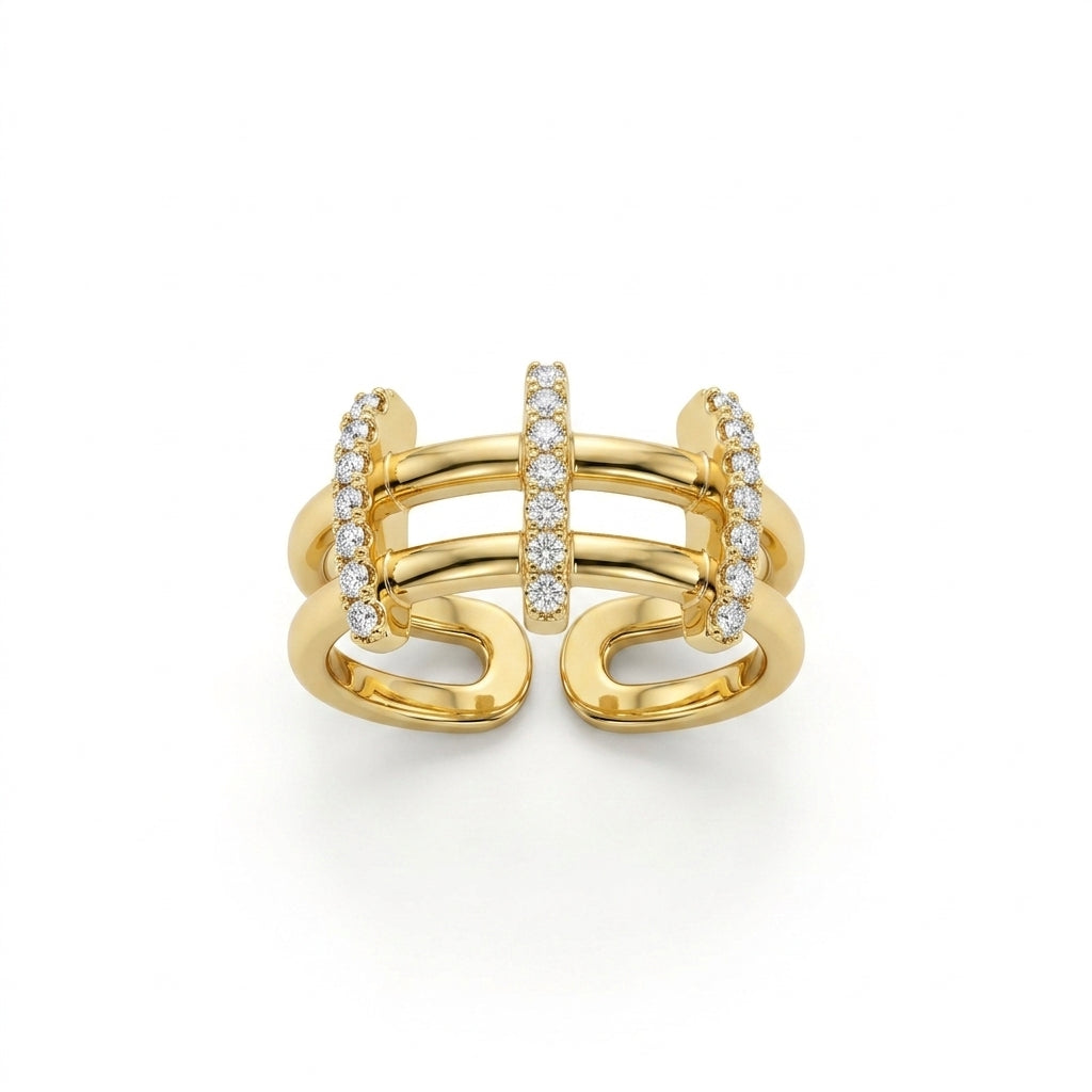 Architectural Pavé Open Ring