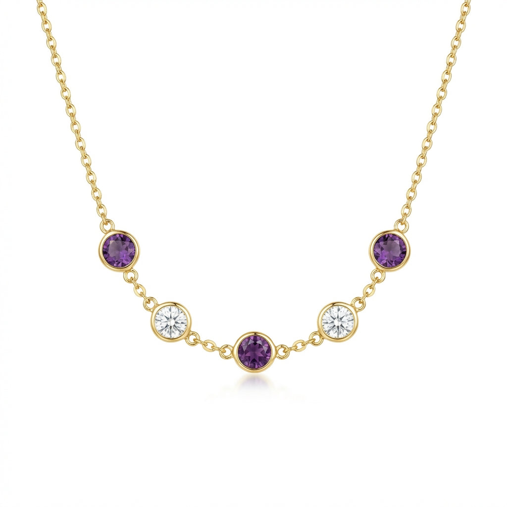 Royal Amethyst Station Necklace