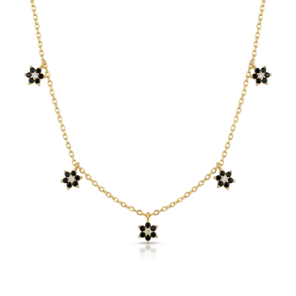 Celestial Black Flora Necklace