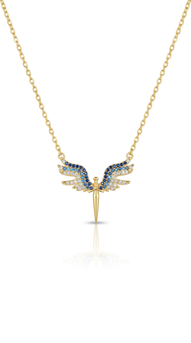 Radiant Sky Wing Silver Necklace