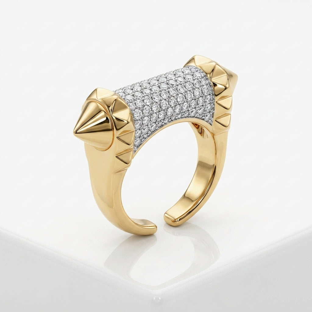 Pavé Spike Statement Ring
