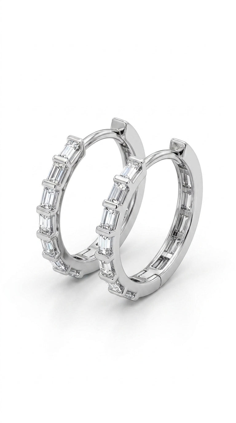 Baguette Aura Eternity Hoops
